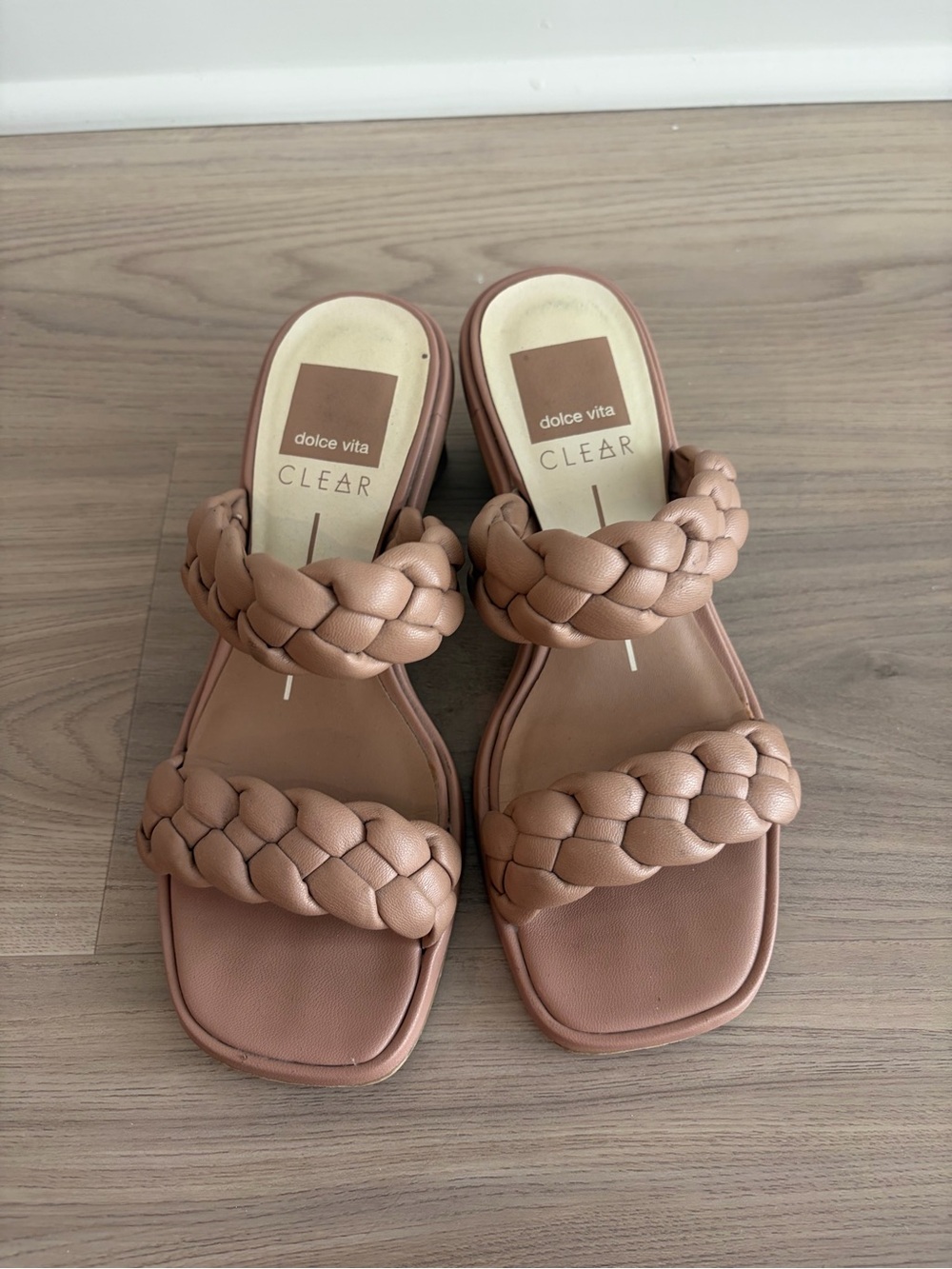Dolce Vita Braided Double-Strap Slide Sandals in Tan